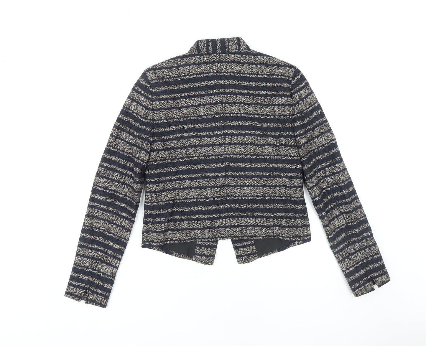 LOFT Women's Blue Striped Cropped Jacket Size 00