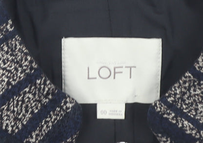LOFT Women's Blue Striped Cropped Jacket Size 00