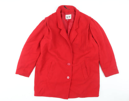 EX Women's Red Wool Mid-Length Coat Size 16