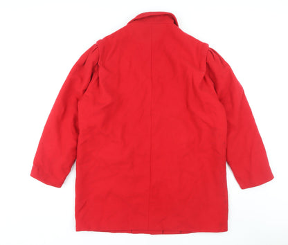 EX Women's Red Wool Mid-Length Coat Size 16