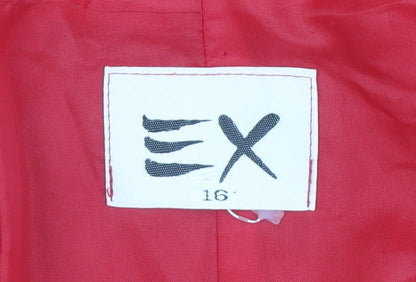EX Women's Red Wool Mid-Length Coat Size 16