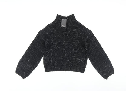 M&Co Girls Black Pullover Jumper 12 Years Acrylic Knit New