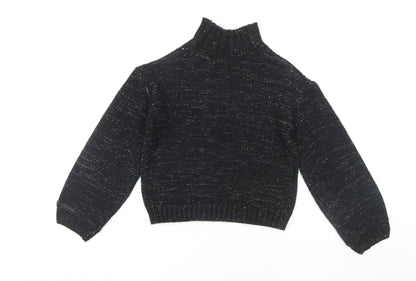 M&Co Girls Black Pullover Jumper 12 Years Acrylic Knit New