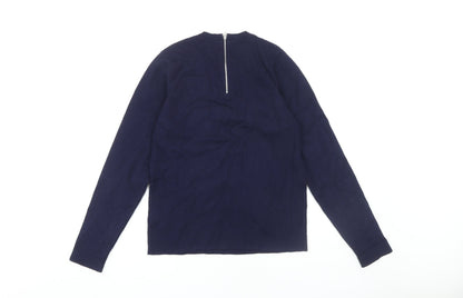 Womens UK Size 14 John Lewis Blue Full Zip Jumper
