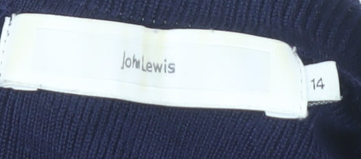 Womens UK Size 14 John Lewis Blue Full Zip Jumper