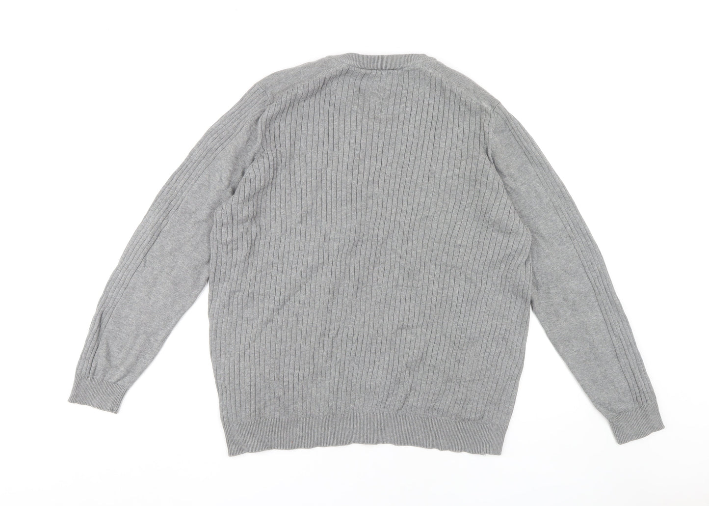 Dissident Men's Grey Henley Jumper Size L
