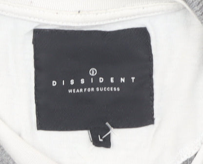 Dissident Men's Grey Henley Jumper Size L
