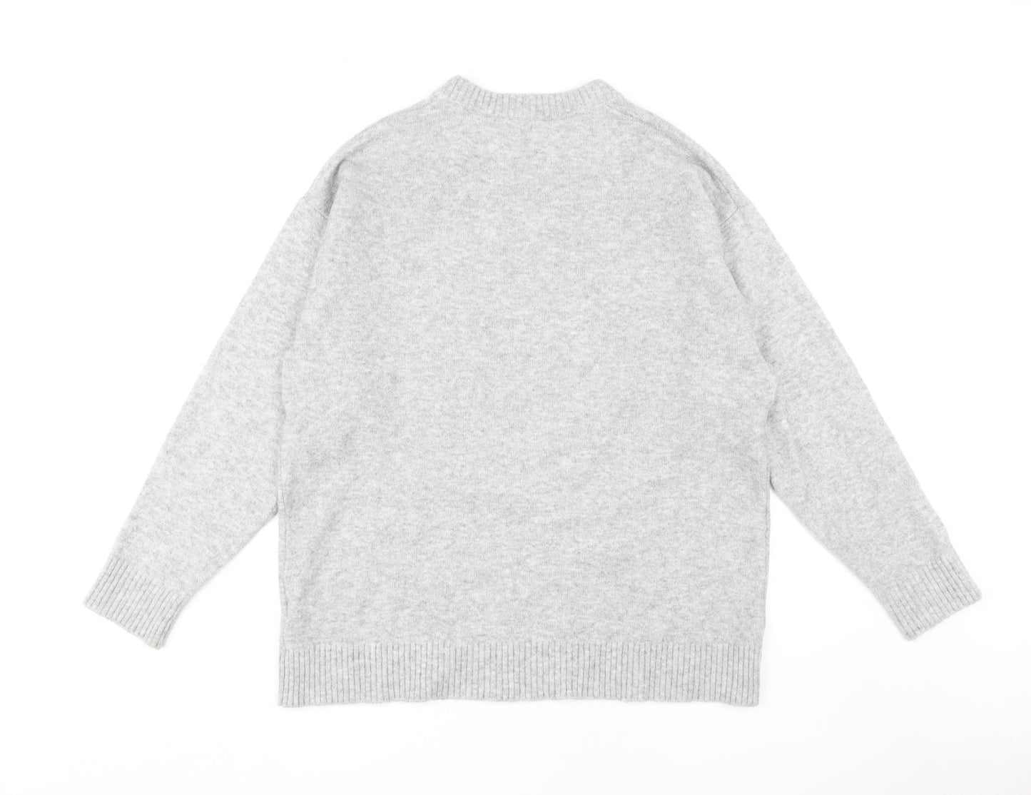Zara Grey Women's Graphic Pullover Jumper Size 14