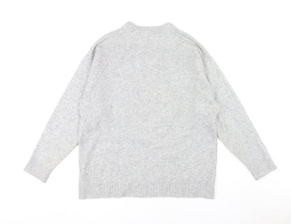 Zara Grey Women's Graphic Pullover Jumper Size 14