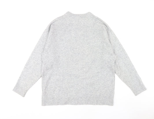 Zara Grey Women's Graphic Pullover Jumper Size 14