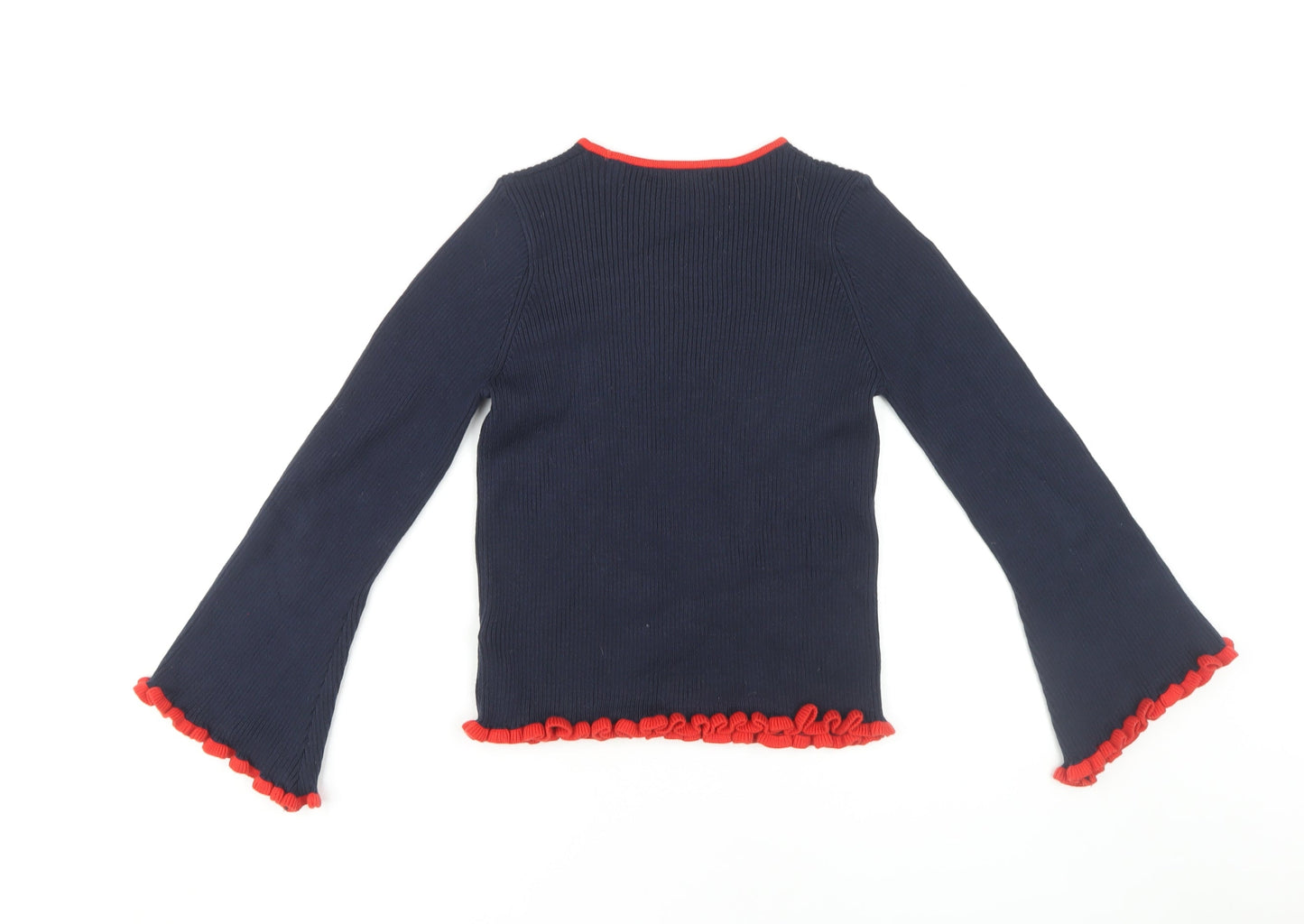 Marks and Spencer Girls Navy Jumper 10-11 Yrs Cotton Festive