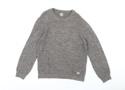 Next Men's Brown Cotton Pullover Jumper Size L