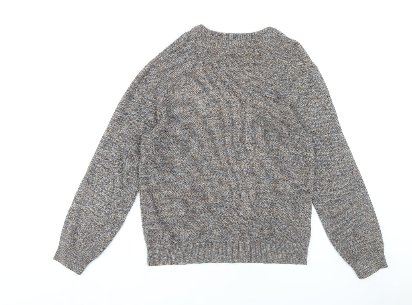 Next Men's Brown Cotton Pullover Jumper Size L