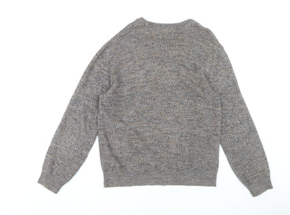 Next Men's Brown Cotton Pullover Jumper Size L