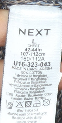 Next Men's Brown Cotton Pullover Jumper Size L