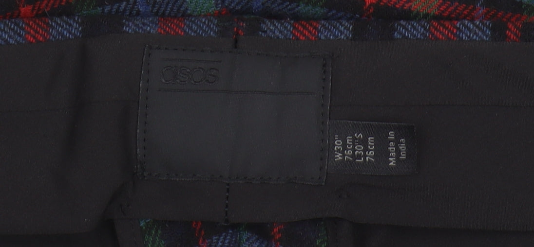 ASOS Men's Multicoloured Plaid Trousers, Size 30