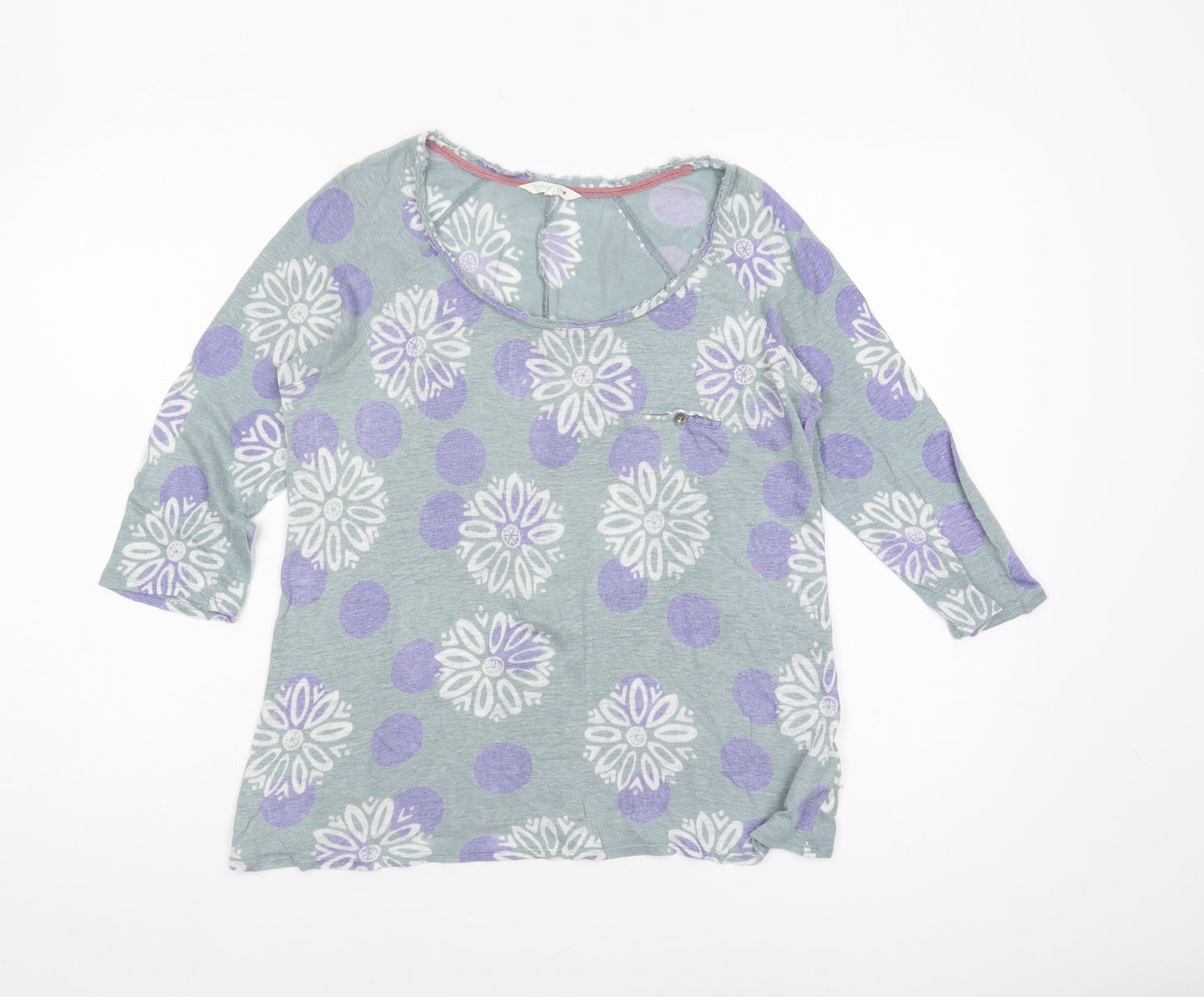 White Stuff Women's Multicoloured Linen T-Shirt - Size 10