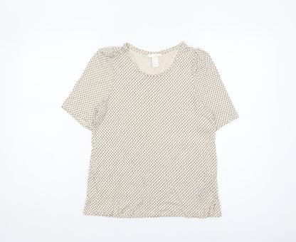 Womens UK Size S H&M Beige  T-Shirt