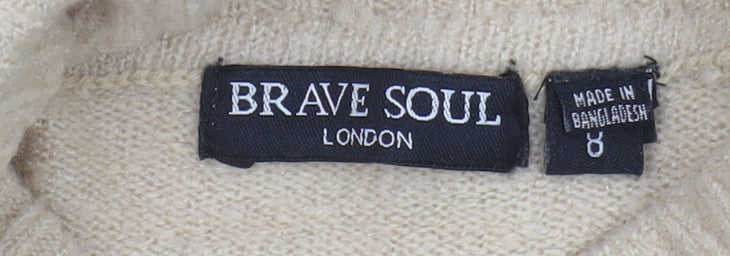 Womens UK Size 8 Brave Soul Beige Pullover Jumper