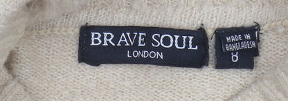 Womens UK Size 8 Brave Soul Beige Pullover Jumper