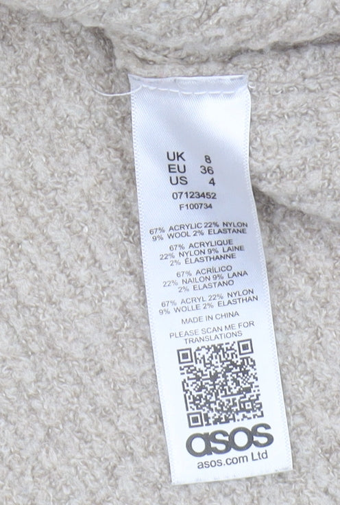 Womens UK Size 8 ASOS Beige Pullover Jumper