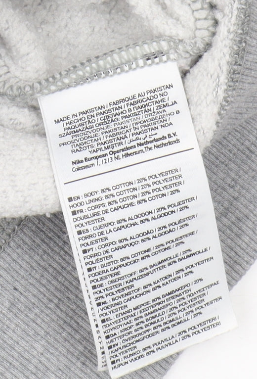 Nike Unisex Grey Full Zip Hoodie - Size S