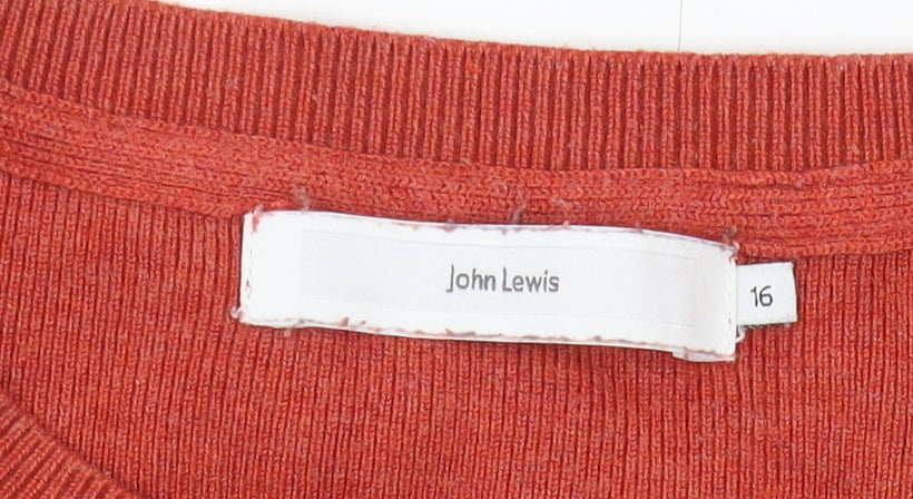 Womens UK Size 16 John Lewis Red Pullover Jumper