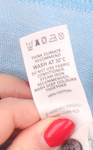 Marks and Spencer Men’s Blue Polo Shirt L Short Sleeve