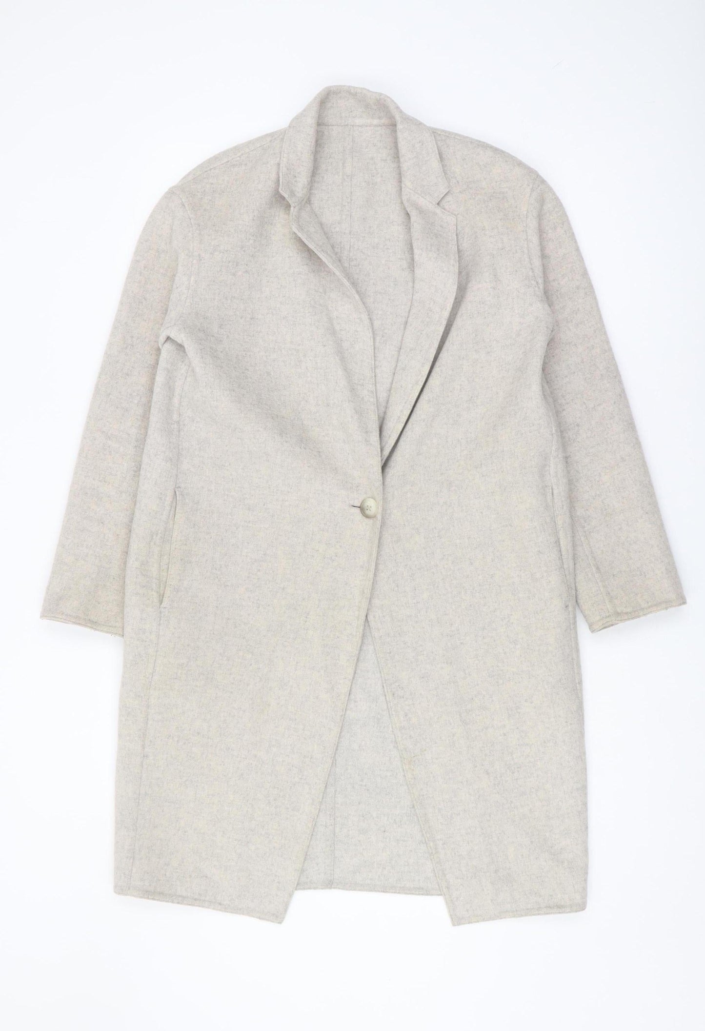 Womens UK Size 2XS Uniqlo Beige Overcoat