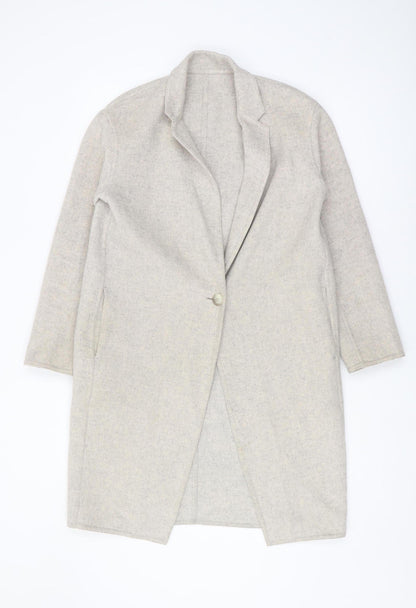 Womens UK Size 2XS Uniqlo Beige Overcoat
