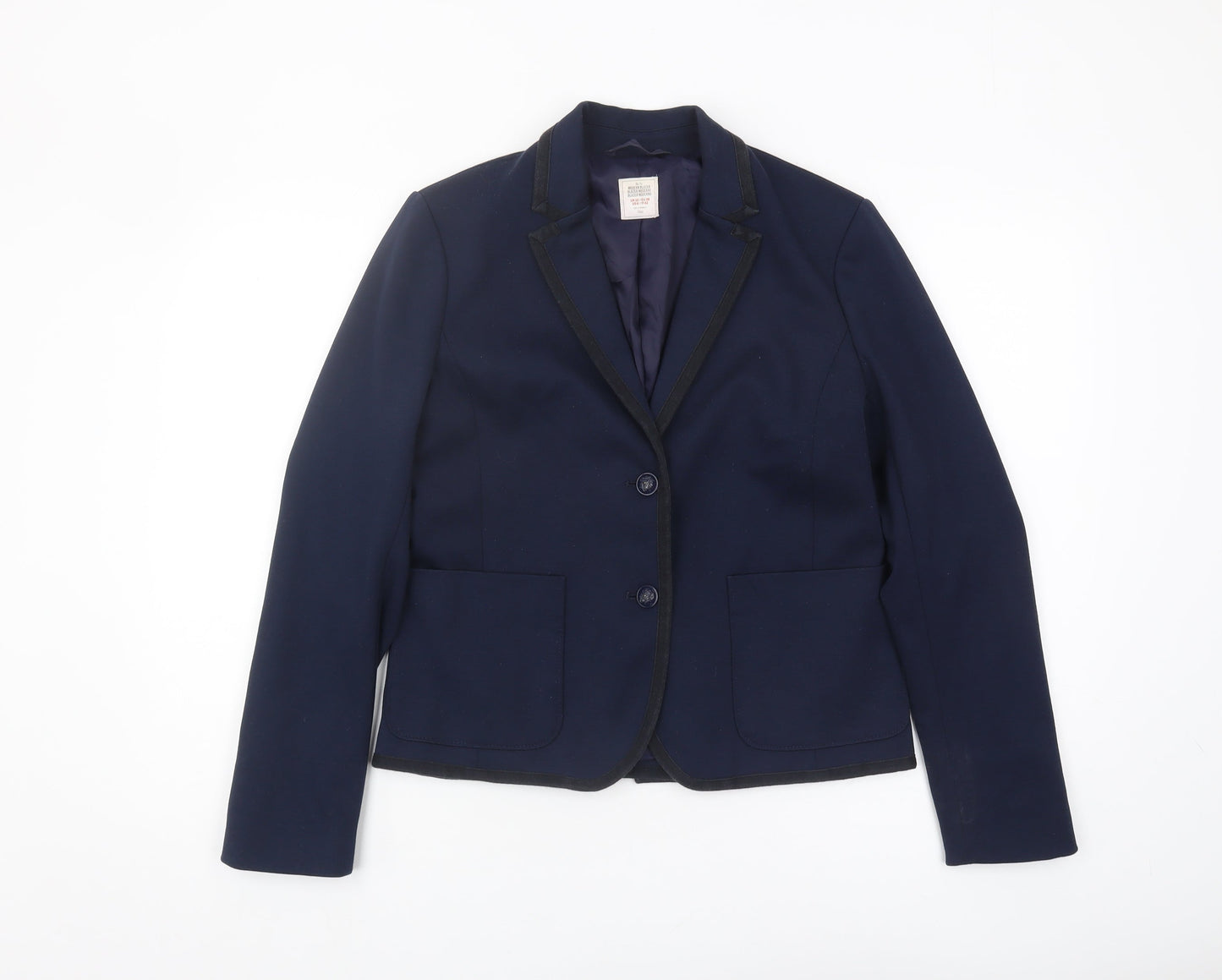 Gap Women Blue Blazer UK 10 Single-Breasted Regular Fit