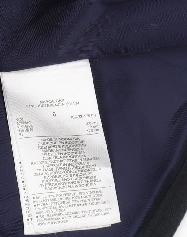 Gap Women Blue Blazer UK 10 Single-Breasted Regular Fit