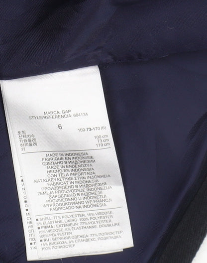 Gap Women Blue Blazer UK 10 Single-Breasted Regular Fit