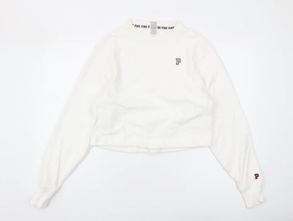 Victoria's Secret Pink Women's White XS Pullover Sweatshirt