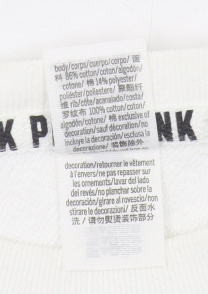 Victoria's Secret Pink Women's White XS Pullover Sweatshirt