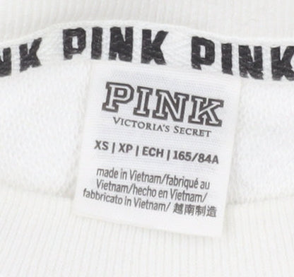 Victoria's Secret Pink Women's White XS Pullover Sweatshirt