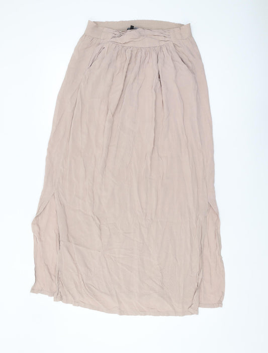 New Look Women's Beige Peasant Midi Skirt, Size 8