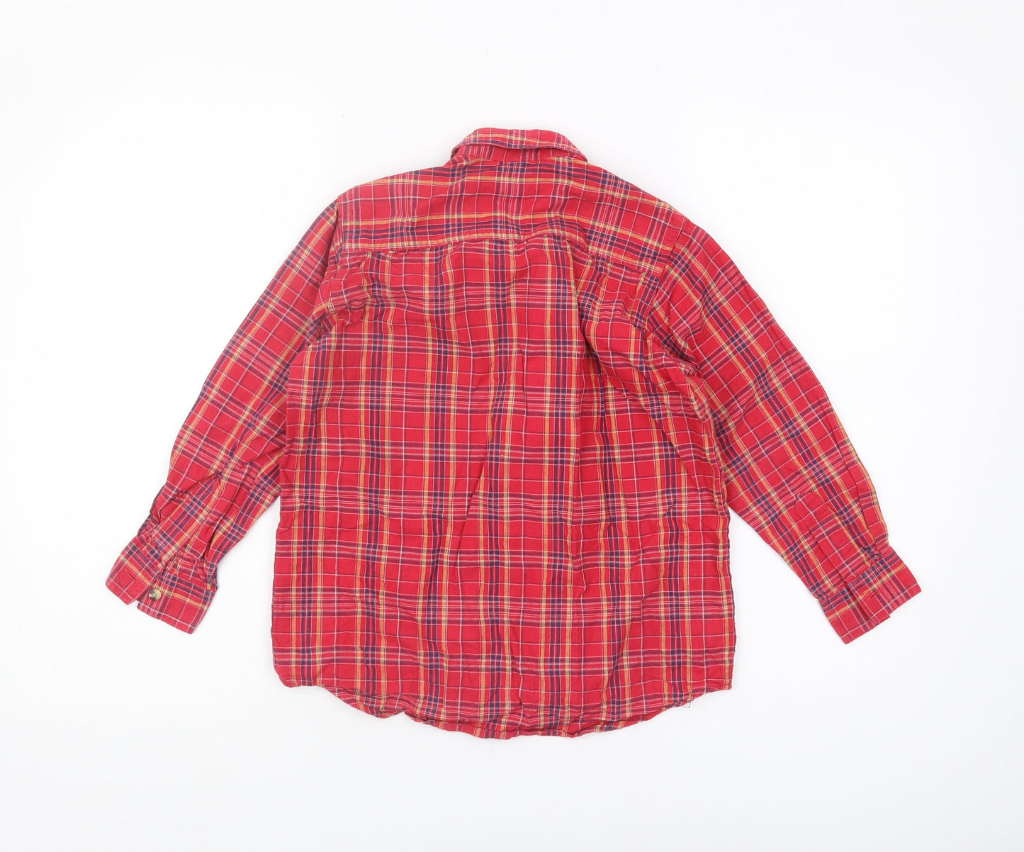 Adams Boys Red Plaid Button-Up Shirt, 8 Years - Casual Style