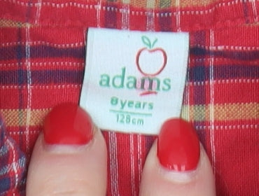 Adams Boys Red Plaid Button-Up Shirt, 8 Years - Casual Style