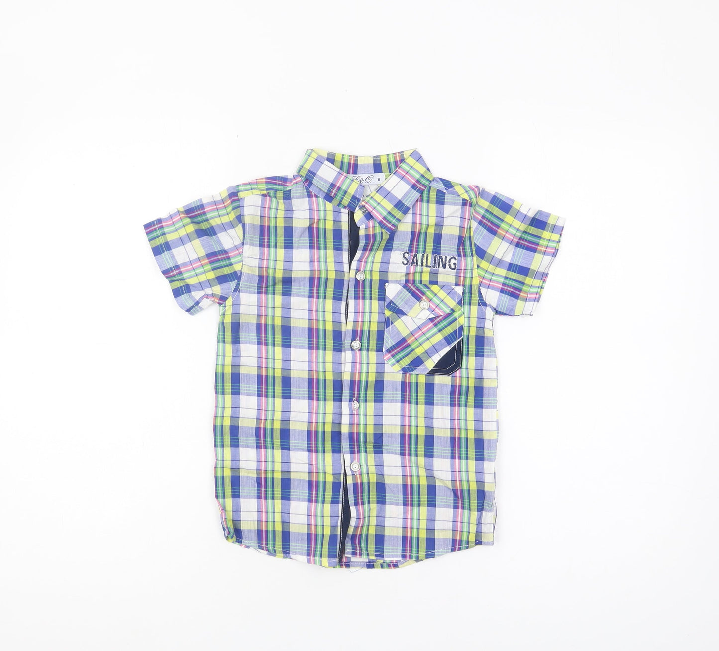 L&Q Boys Multicoloured Button-Up Shirt, Size 8, Nautical Theme