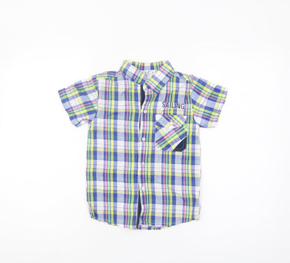 L&Q Boys Multicoloured Button-Up Shirt, Size 8, Nautical Theme