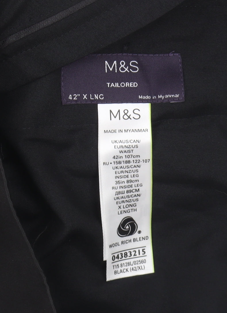 Marks and Spencer Black Men's Formal Trousers