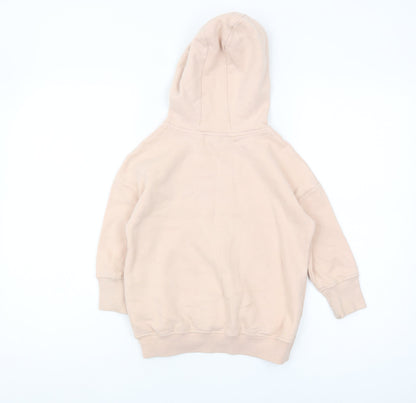 Next Girls Beige Cat Hoodie, 5 Years, Graphic Print Pullover