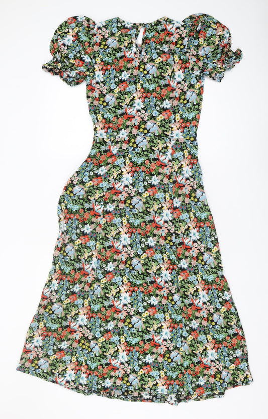 Marks and Spencer Women's Floral Puff Sleeve Dress Size 10