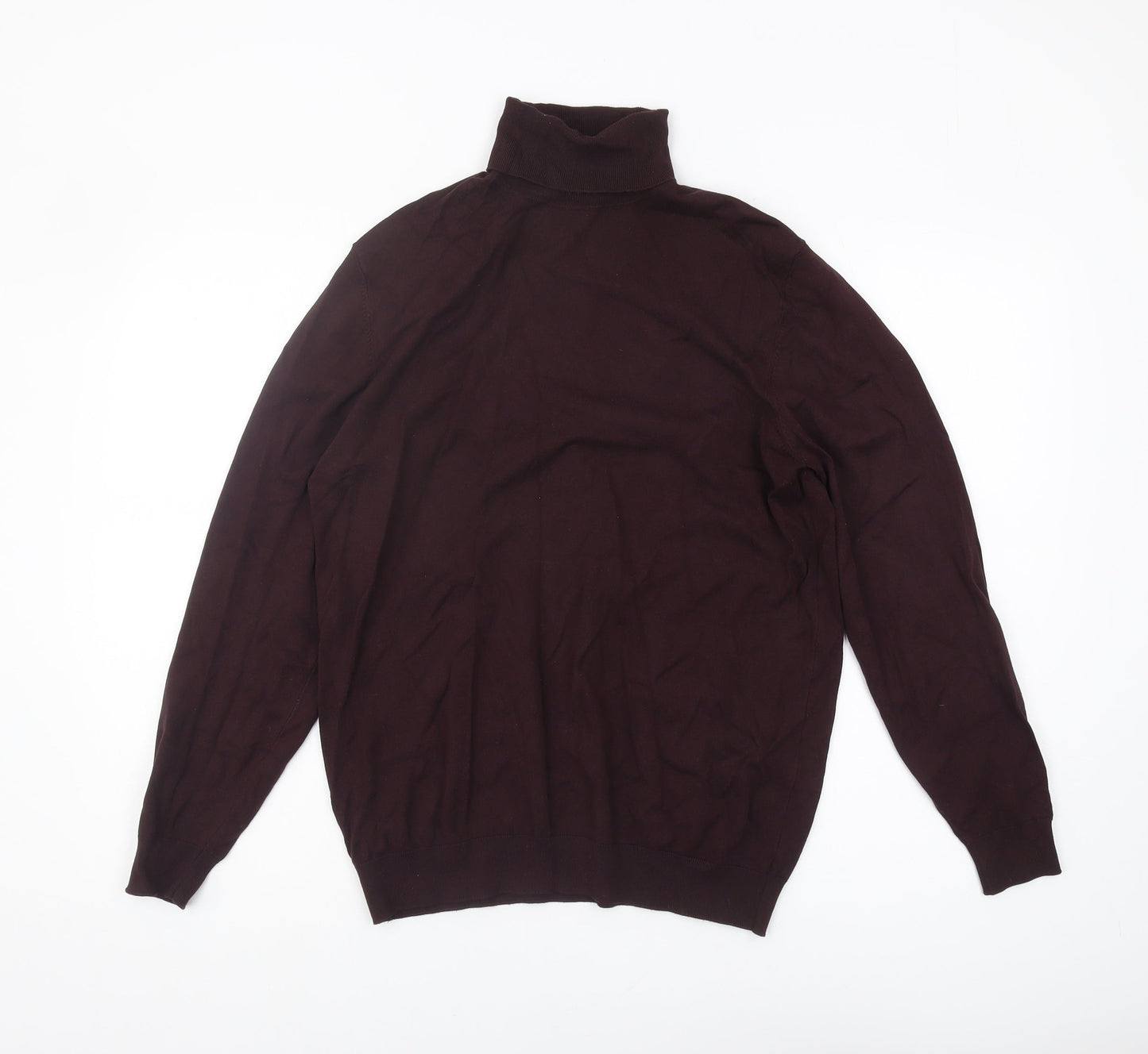 Zara Men's Brown Mock Neck Pullover Jumper Size L