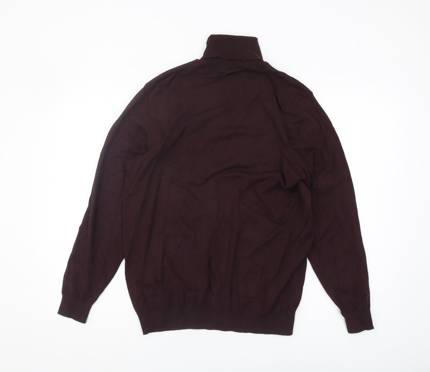 Zara Men's Brown Mock Neck Pullover Jumper Size L