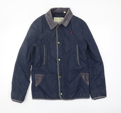 Mens UK Size XS Jack Wills Blue Quilted Coat