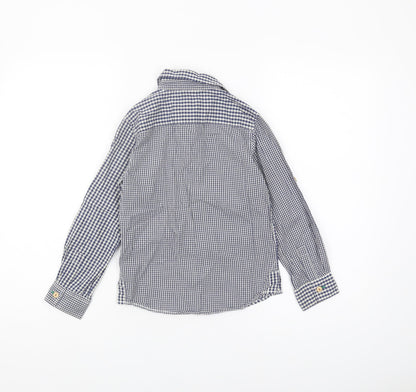 Joules Boys Blue Check Button-Up Shirt Size 7 Years