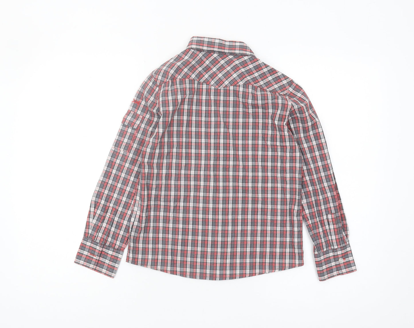 Geox Boys Red Plaid Button-Up Shirt, 8 Years, Casual
