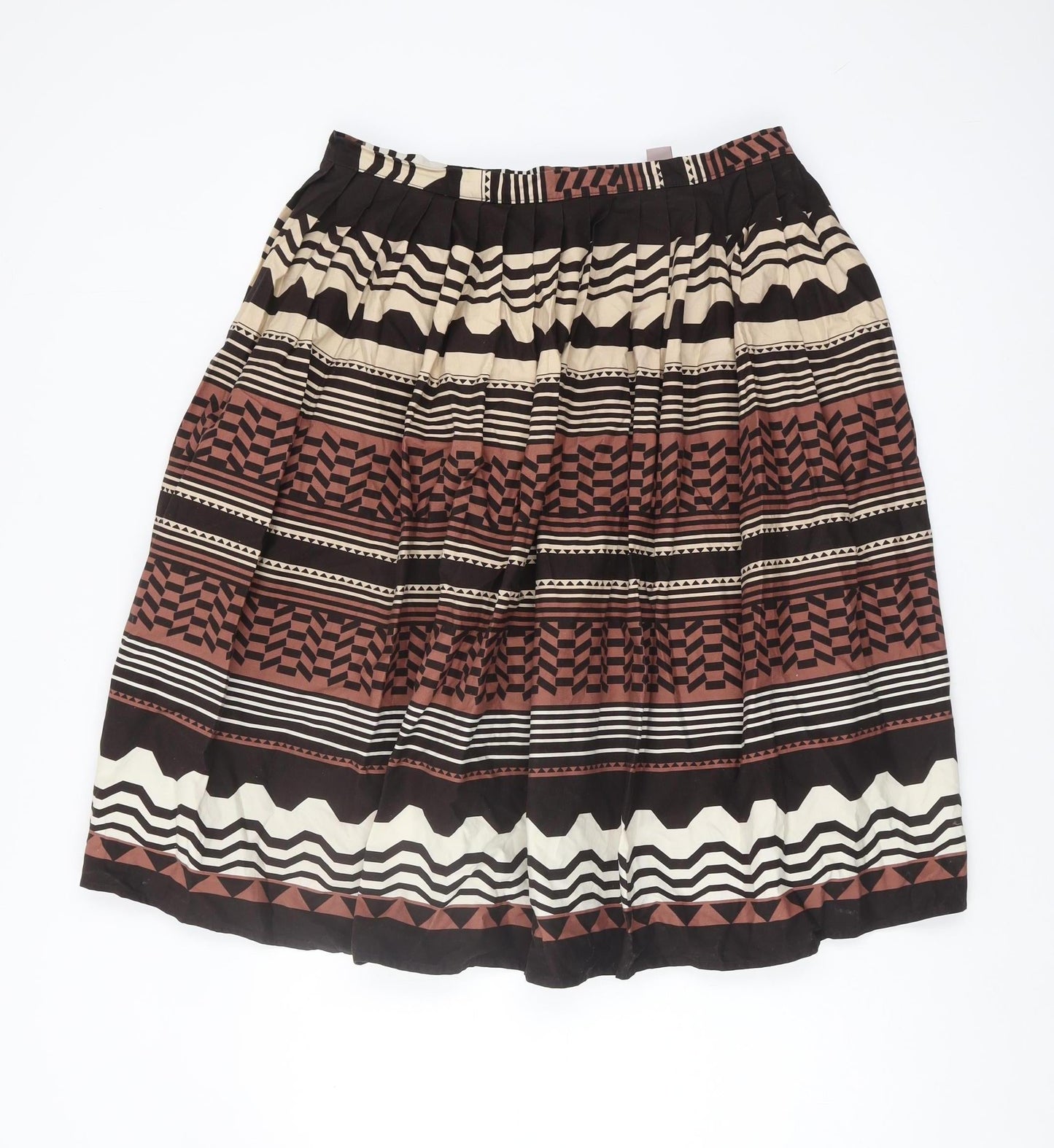 H&M Women's Multicoloured Midi Pleated Skirt, Size 14